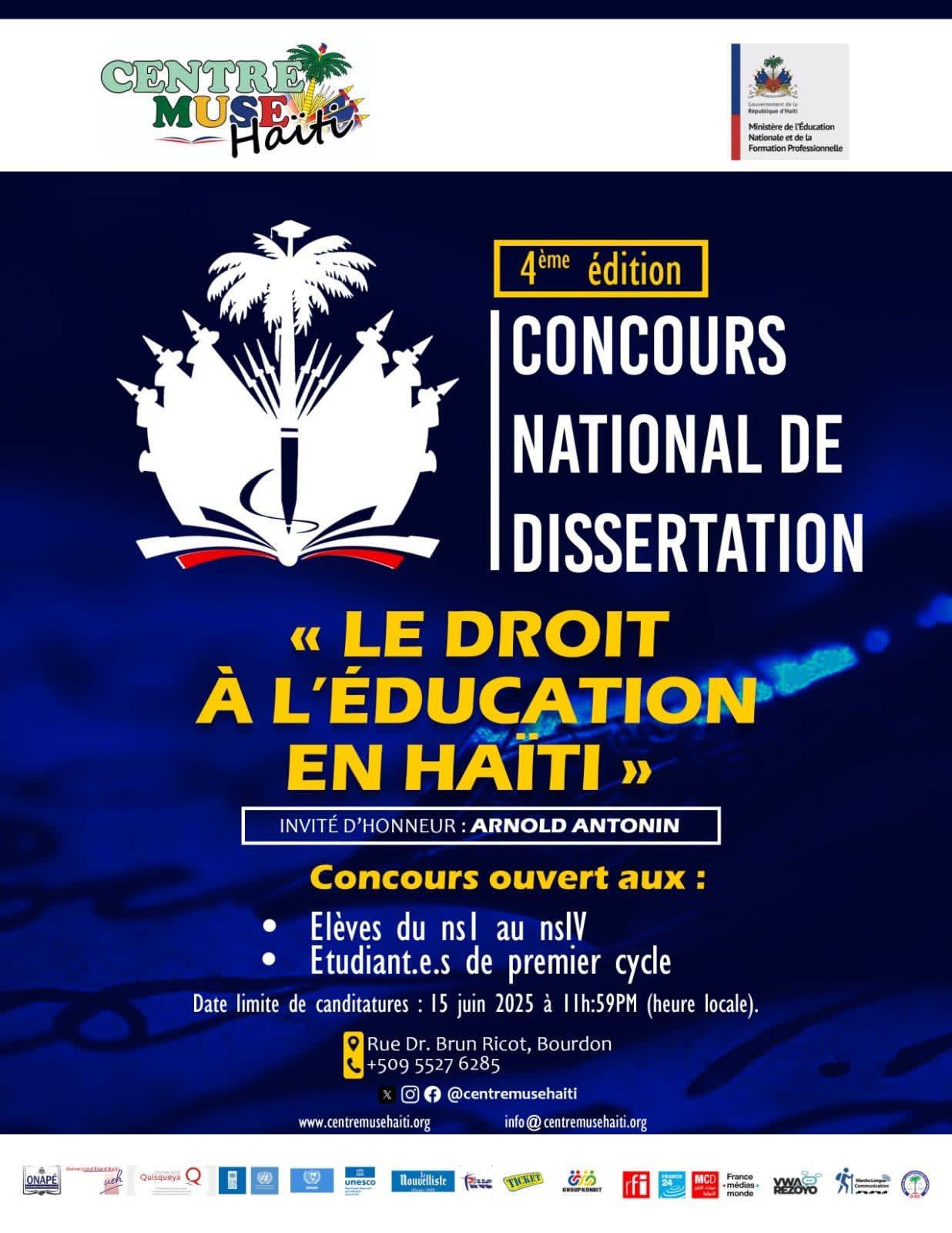 The Muse Haïti Center Unveils the 7 Topics for its National Essay Competition
